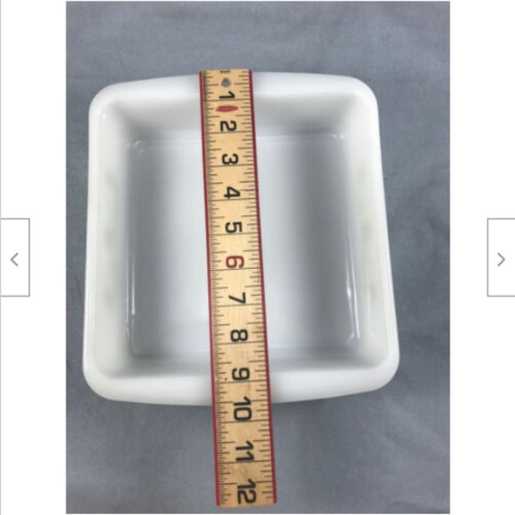 Glasbake Square Cake Pan Avocado Primrose Dream Vintage Jeannette Glass 8" - Picture 8 of 10